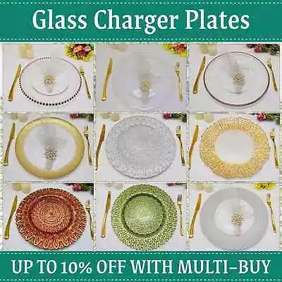 Buy Wedding Event Venue Tableware Charger Plates Decor Select Designs 13 Inch • 102.69£