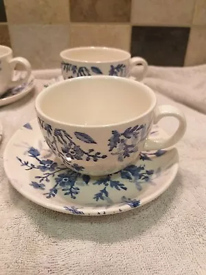 Buy  4 X Johnson Brothers Options - Blue Tapestry - Cup & Saucers Vgc • 30£