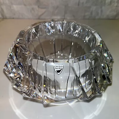 Buy Orrefors Swedish Crystal Faceted Optic Geometric Large Bowl Sigma 7.5” • 73.62£