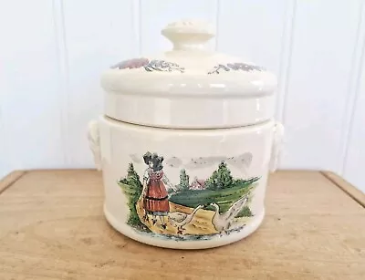Buy Vintage French Pate Crock 4  Tall Sarreguemines Pottery Woman W/ Geese  • 31.74£