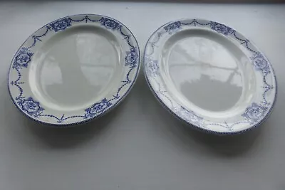 Buy ANTIQUE Maling CETEM WARE Lesbury Blue & White OVAL PLATTERS Some Crazing/marks • 2£