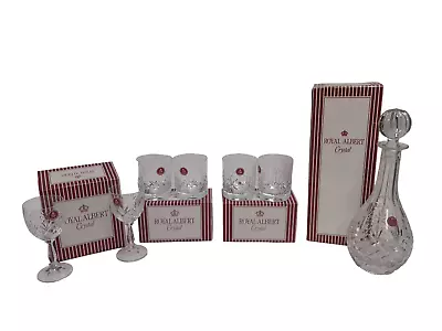 Buy Vintage Royal Albert Crystal Victoria Bundle, Decanter, Wines Glasses, Tumblers • 9.99£