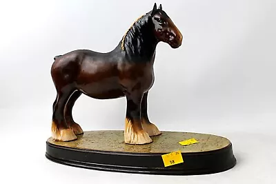 Buy Beswick Porcelain Shire Horse In Gloss Brown (rare, On Porcelain Plinth) C1970's • 59.99£