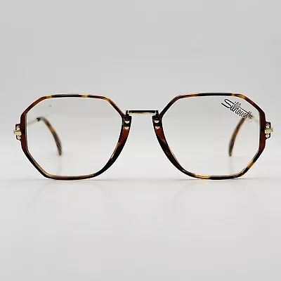 Buy Silhouette Eyeglasses Men Ladies Angular Gold Braun Vintage 80s Mod. M 2741 New • 119.77£