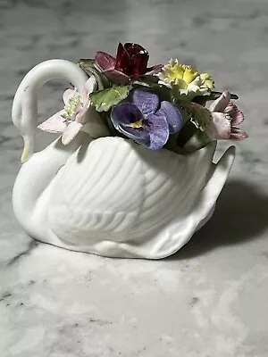 Buy Royal Adderley Bone China Swan With Flowers Made In England • 23.30£