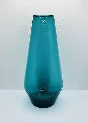 Buy Scandinavian Mid Century Art Glass Vase Turquoise 9” / 23 Cm • 17.99£