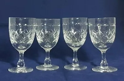 Buy 4 Beautiful Small Vintage Cut Glass / Crystal Glasses (Height - 10 Cm) • 9.99£