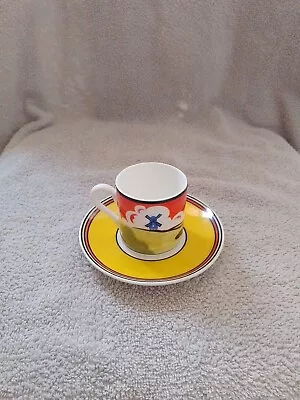 Buy WEDGWOOD CLARICE CLIFF CAFE NOIR COFFEE CUP AND SAUCER, Windmill • 20£