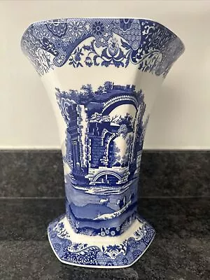 Buy Spode Blue Italian Hexagonal 26Cm Vase. NEW BOXED . • 68£