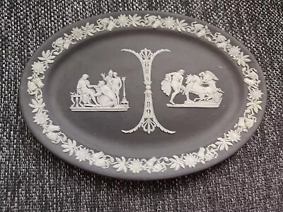 Buy Wedgwood Jasperware Dipped Black Oval Plaque C.1800's • 100£