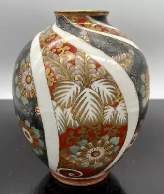 Buy FLOWER Pattern KUTANI Ware Pottery Vase 5.9 Inch MEIJI Old Japanese Antique Art • 160.29£