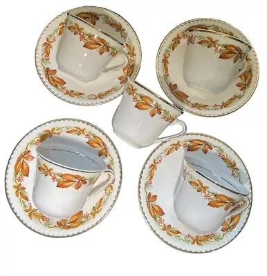 Buy Portland Pottery Cobridge Ridgway Coffee Tea Set 5 Cups And 4 Saucers 1953 • 25£