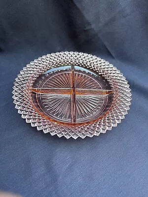 Buy Vintage Anchor Hocking Miss America Pink Depression Glass 4-Section Relish Dish • 14.91£