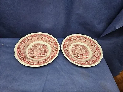 Buy Antique Mason's China England  Vista Pink  Set/2 Rim Soup Bowls Circa:1890-2000 • 20.49£