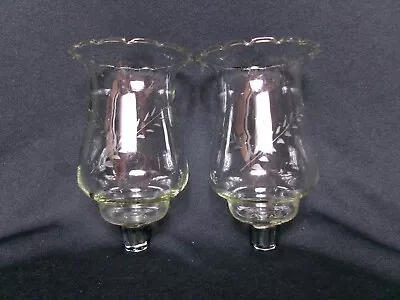 Buy Set/2–XLg. 5 ½” Cut Glass Fluted Vtg. Votive Cup Peg Candle Holders For Sconces • 18.59£