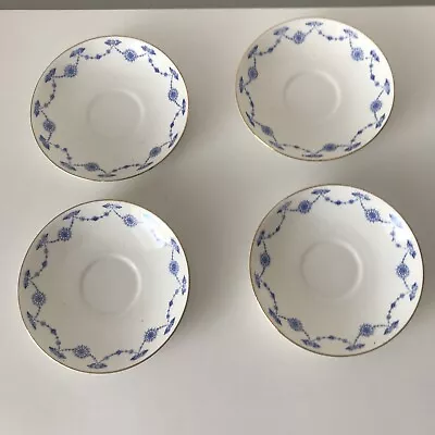 Buy 4 X Blue & White Pattern 'Rosslyn' Heathcote China Best Bone China Saucers • 8.99£