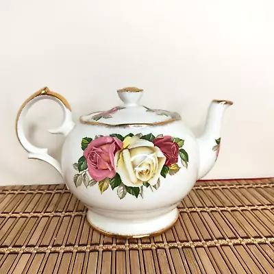 Buy Queen Anne Fine Bone China Lady Sylvia Teapot With Lid Floral Pattern • 88.52£