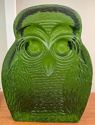 Buy 1960s Vintage BLENKO Owl Green Art Glass Bookend Figurine Mid Century EUC • 93.19£