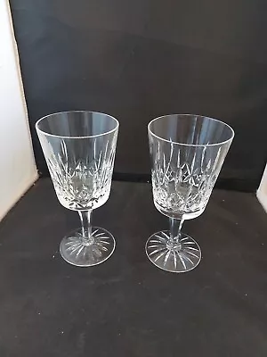 Buy Royal Doulton Lead Crystal~ Sherbrooke Cut  Water Goblets X 2 (6 3/4 ) • 19.99£