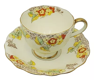 Buy Cynthia Radfords Bone China Fenton England Teacup & Saucer Floral & Gold Accents • 16.77£