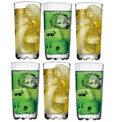 Buy Large Juice Glass Tumbler Set Of 6 Long Drink 300ml Water Highball Drinking • 13.98£