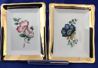 Buy Dish Tray Trinket Prinknash Abbey Pottery (Two) 24 Carat Gold Trim FREE POSTAGE • 14.95£