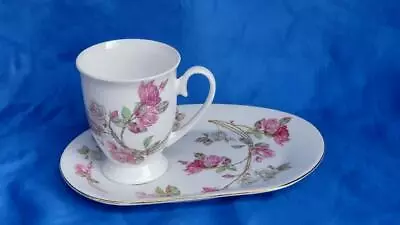 Buy Aynsley Elizabeth Rose Pink  Tennis Set  Footed Mug  Saucer  Side Plate Combo • 8.98£