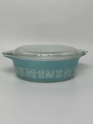 Buy Vintage Pyrex Amish Butterprint #471 Turquoise Blue 1 Pt Casserole Dish W/ Lid • 27.95£