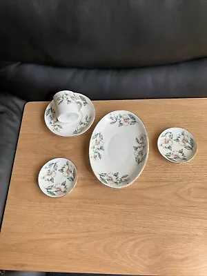 Buy CROWN STAFFORDSHIRE CHRISTMAS ROSE FINE BONE CHINA Odds Coffee Cup Dishes Tray 5 • 17£