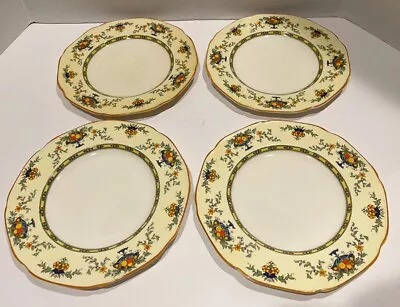 Buy Crown Ducal Ware England A1476 4 Salad Plates 8  Blue Urn Fruit Floral Mustard • 37.23£