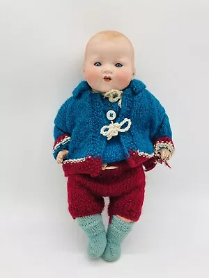 Buy 1920s Baby Doll Blinking Blue Eyes Pottery Composition Antique 14.5  Tall GA • 42.99£