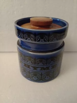 Buy Hornsea 909 Thyme Spice Jar Scroll Blue Vintage 1970s RARE Retro • 19.99£
