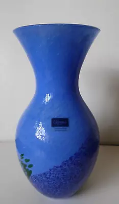 Buy Vintage Caithness Blue Glass With Purple And Green Spatter Vase Labelled • 15£