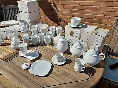 Buy Job Lot Of Over 50 Pieces White Crockery, New And Unused But Mostly Unboxed • 25£