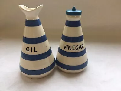 Buy Staffordshire Blue And White Chef Ware Vinegar And Oil Bottles • 14.95£