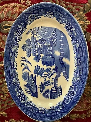 Buy Wedgwood & Co. England Blue Willow BLUE & White Transfer-ware C. 12 By 9 Platter • 93.19£