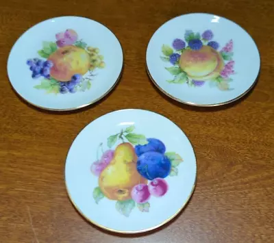 Buy 3 Vintage Thomas Fruit Plates Germany 4  Small Trays Gold Trim 7085 2, 7, 9 Set • 18.59£