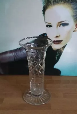 Buy Vintage Richardson Crystal Footed Vase Diamond Cut Glass - 6  - Makers Mark Vgc • 3.90£
