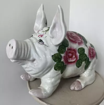 Buy Vintage Wemyss Ware Style Ceramic Pig With Cabbage Roses 38cm • 21£