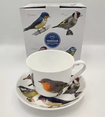 Buy Large Breakfast Cup & Saucer Heritage Fine Bone China  Birds  • 17.50£