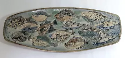 Buy LARGE Michael Mosse Llanbrynmair Pottery Salt Glazed  Fish Platter / Wall Plaque • 190£
