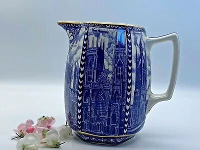 Buy Vintage Porcelain Ringtons Tea Merchants Wade Jug Blue White Gilded • 126£