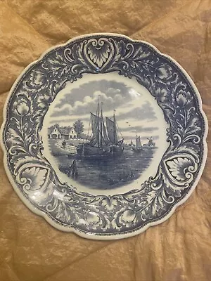 Buy Vintage Royal Sphinx Maastricht Delft Blue Hanging Charger Plate Boats Holland • 25£