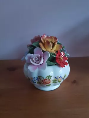Buy Pretty Aynsley China Cottage Garden Flower Bouquet In Pot • 10.99£