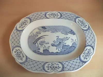 Buy FURNIVALS OLD CHELSEA Oval ANTIQUE Oriental BLUE & WHITE POTTERY PLATTER PLATE • 32.99£