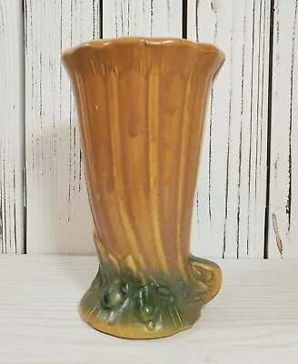 Buy Nelson McCoy Pottery Stoneware Cornucopia Vase Matte Glaze • 16.77£