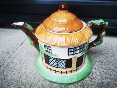 Buy Vintage Cottage Ware - Keele Street Pottery - Hand Painted Tea Pot On Stand • 4.49£