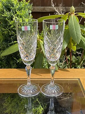 Stuart Crystal Champagne Glasses Pips Trip