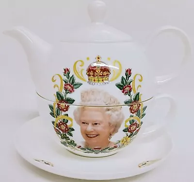 Buy HM Queen Elizabeth II Platinum Jubilee Tea For One Bone China Teapot Cup Saucer • 29.50£