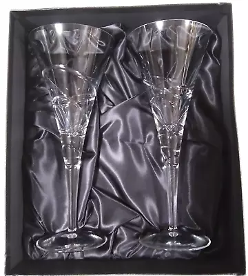 Buy Pair Of ROYAL DOULTON FINE HAND CUT SATURN CHAMPAGNE FLUTES BOXED • 40£